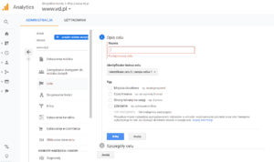 google analytics konfiguracja celow
