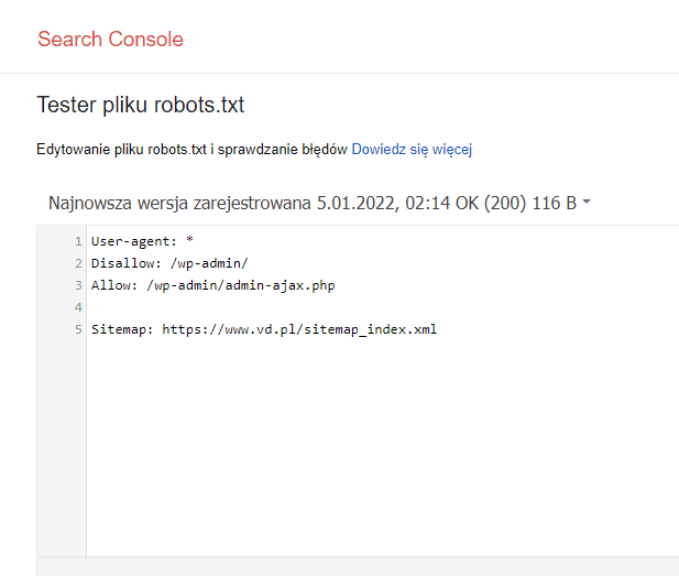 Tworzenie pliku robots.txt - popraw indeksowanie strony w Google 3 VD Tworzenie pliku robots.txt - popraw indeksowanie strony w Google